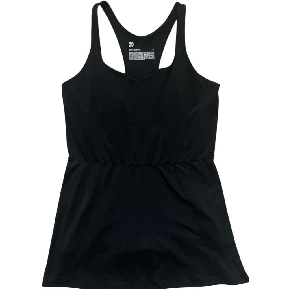 All in Motion Womens Knit Athletic Dress XL Halter Built In Shorts Black Tennis